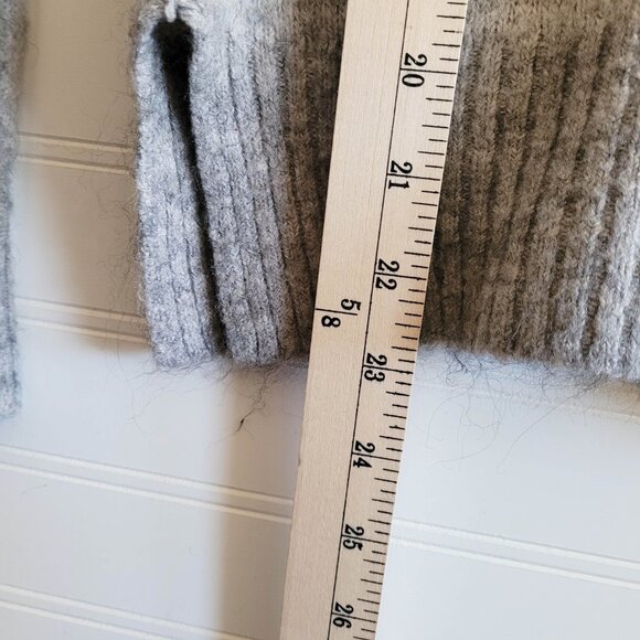 Ichi Sweater Womens M Grey Adore Embroidery Alpaca Blend Puffy Letters Slouchy - Picture 6 of 10